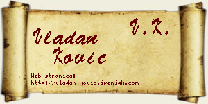 Vladan Ković vizit kartica